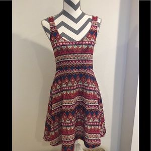 Aztec print skater dress